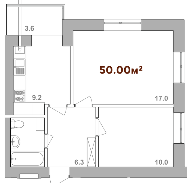 2-комнатная 50 м² в ЖК Опрышевская Слобода от 11 700 грн/м², Ивано-Франковск