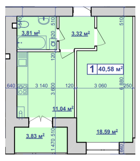 1-комнатная 40.58 м² в ЖК Парковий маєток от 9 600 грн/м², Ивано-Франковск