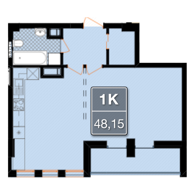 1-комнатная 48.15 м² в ЖК Смарагдові вежі от застройщика, Ивано-Франковск