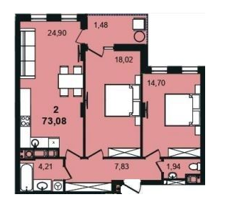 2-кімнатна 73.08 м² в ЖК Tiffany apartments від 31 050 грн/м², Львів