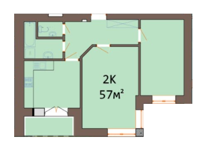 2-кімнатна 58 м² в ЖК Затишна оселя від 11 500 грн/м², с. Вовчинець