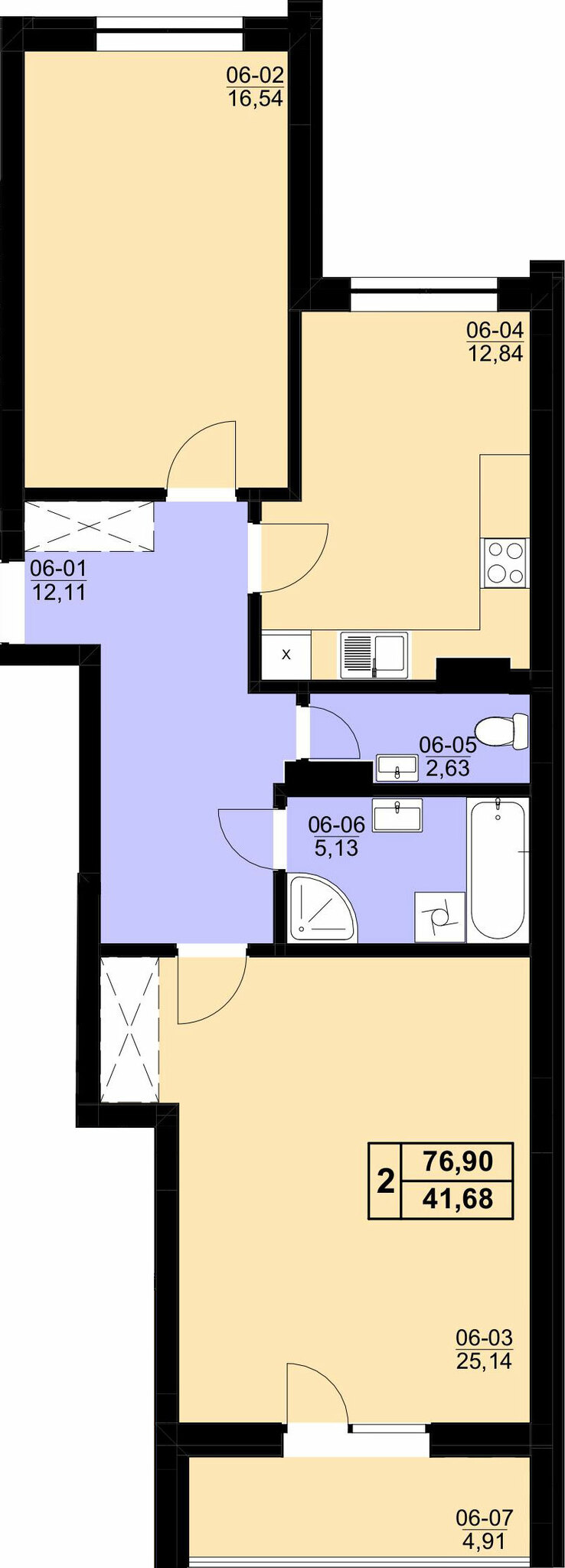 2-кімнатна 76.9 м² в ЖК Resident Hall від 22 600 грн/м², Львів