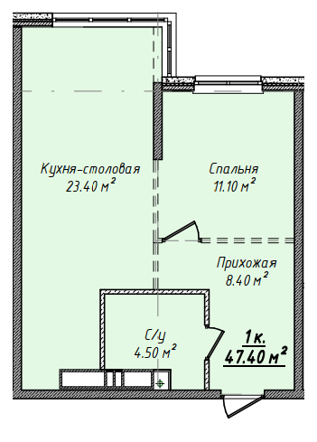 1-кімнатна 47.4 м² в ЖК Mandarin ART від 31 500 грн/м², Одеса