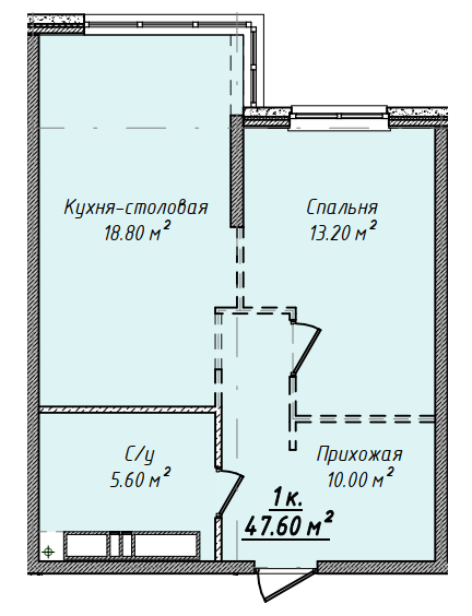 1-комнатная 47.6 м² в ЖК Mandarin ART от 31 500 грн/м², Одесса