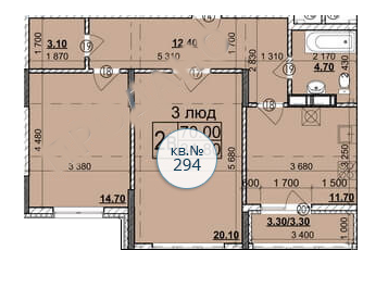 2-комнатная 70 м² в Мкрн Зоряний от 26 300 грн/м², Черновцы