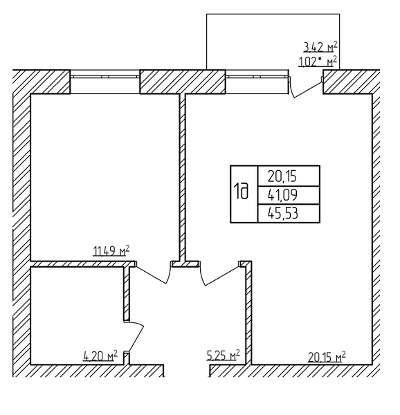 1-кімнатна 45.53 м² в ЖК Мічуріна від 17 000 грн/м², с. Агрономічне