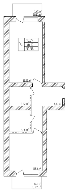 1-кімнатна 51.56 м² в ЖК Мічуріна від 15 000 грн/м², с. Агрономічне