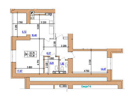 2-комнатная 63.24 м² в ЖК AGAM от 27 000 грн/м², с. Крюковщина