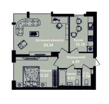 2-кімнатна 62.43 м² в ЖК Кокос Авеню від 16 000 грн/м², м. Южне