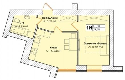 1-кімнатна 39.87 м² в ЖК Life від 20 000 грн/м², смт Гостомель