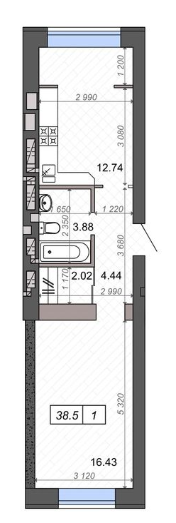 1-кімнатна 38.5 м² в ЖК Нові Метри Park від 23 550 грн/м², м. Ірпінь