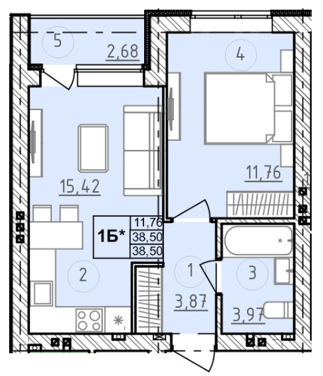 1-кімнатна 38.5 м² в ЖК Сенсація від 19 750 грн/м², смт Гостомель