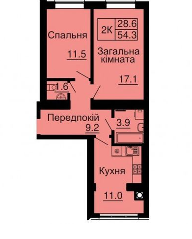 2-комнатная 54.3 м² в ЖК София Сити от 33 000 грн/м², с. Софиевская Борщаговка