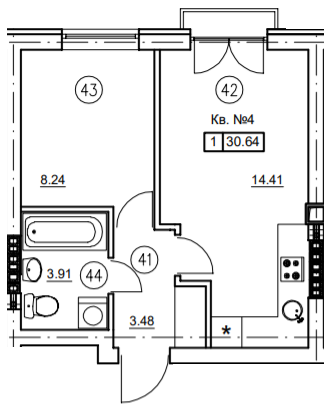 1-комнатная 30.64 м² в ЖК Уютный (ул. Сечевая, 31) от 22 450 грн/м², с. Софиевская Борщаговка