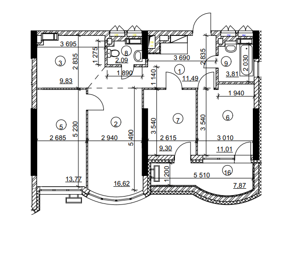 4-комнатная 80.28 м² в МФК Курнатовского от 29 148 грн/м², Киев