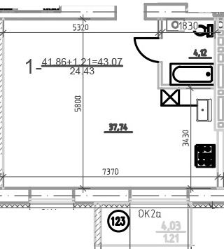 1-комнатная 43.07 м² в ЖК Слобожанская Слобода от 21 000 грн/м², пгт Слобожанское