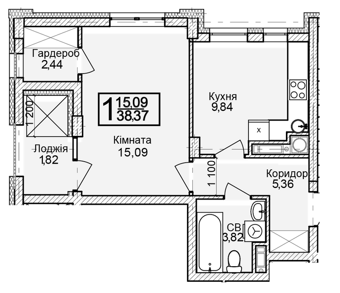 1-комнатная 38.37 м² в ЖК Леополь Таун от 25 000 грн/м², Львов