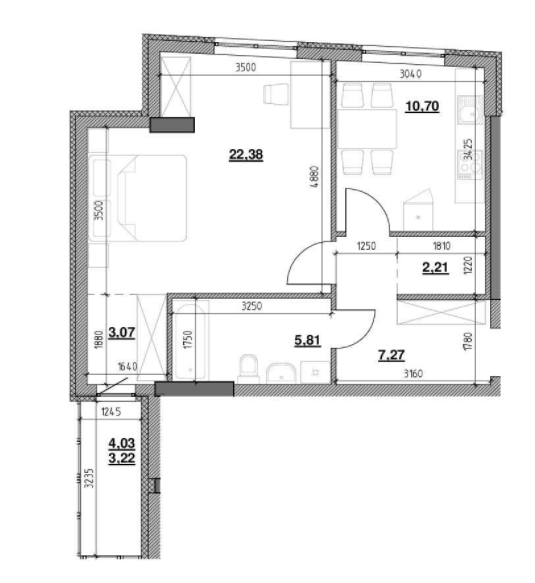 1-кімнатна 54.16 м² в ЖК Topolis від 19 894 грн/м², Львів