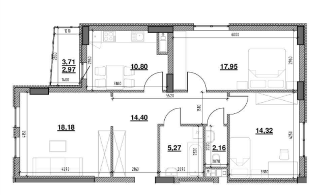 3-комнатная 86.05 м² в ЖК Topolis от 20 549 грн/м², Львов