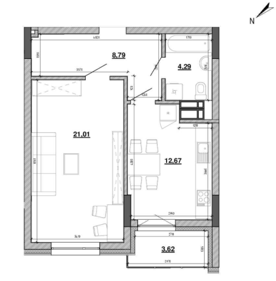 1-кімнатна 50.38 м² в ЖК Львівська Площа від 53 553 грн/м², Київ