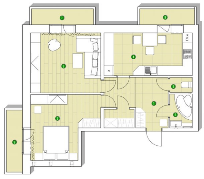 2-кімнатна 64.65 м² в ЖК Центральний від 15 411 грн/м², смт Великодолинське