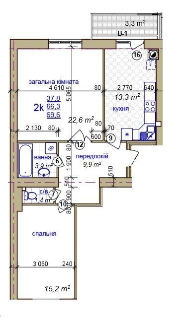 2-кімнатна 69.6 м² в ЖК на вул. Жасминова, 5 від 22 000 грн/м², Львів