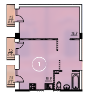 1-кімнатна 41.2 м² в ЖК Via Roma від 20 350 грн/м², Одеса