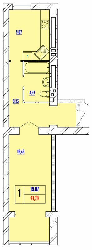 1-кімнатна 41.79 м² в ЖК Avila Line від 12 500 грн/м², Хмельницький