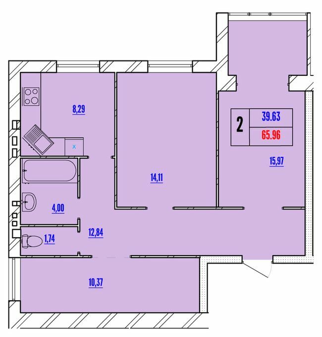 2-кімнатна 65.96 м² в ЖК Avila Line від 17 000 грн/м², Хмельницький