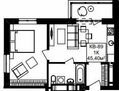 1-кімнатна 45.4 м² в ЖК Янтарний від 25 650 грн/м², Дніпро