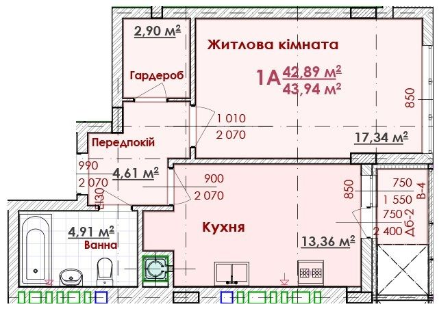 1-комнатная 44 м² в ЖК Соняшник от 16 000 грн/м², Львов