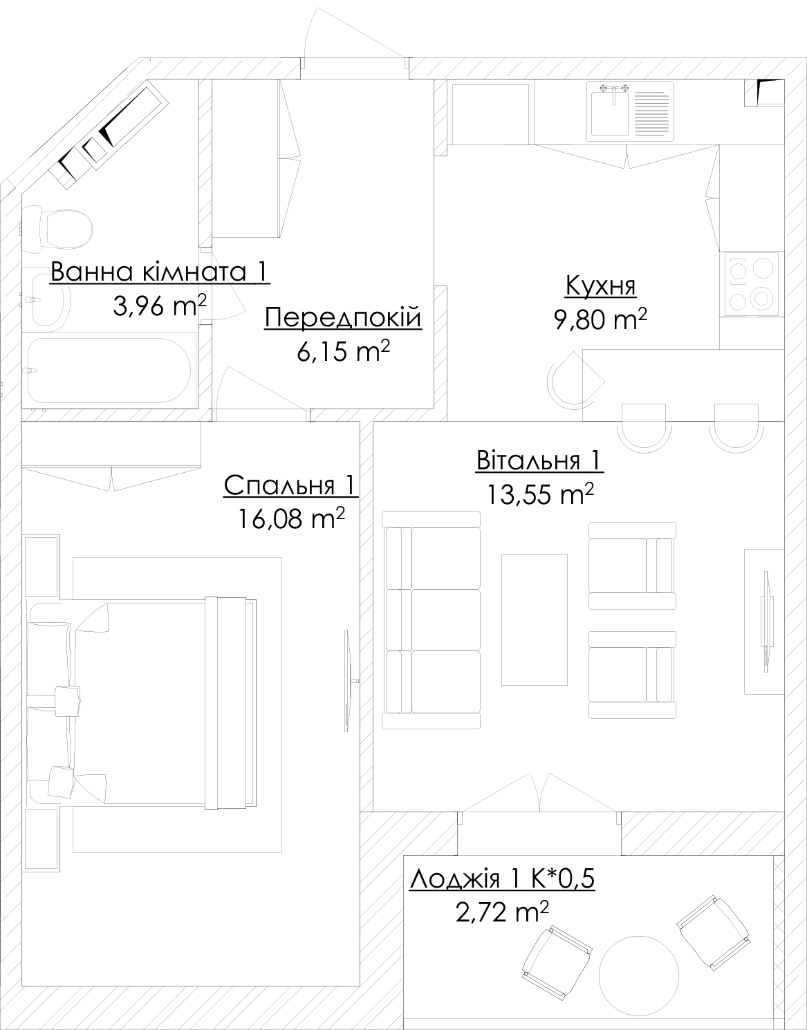 1-комнатная 52.26 м² в ЖК KANDINSKY Odessa Residence от 70 097 грн/м², Одесса