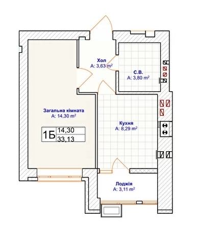 1-комнатная 33.13 м² в ЖК Grand Country Irpin от 22 050 грн/м², г. Ирпень