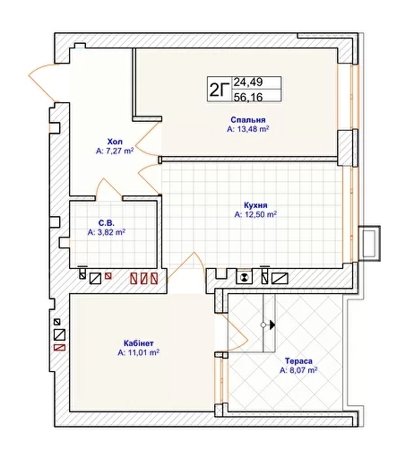 2-кімнатна 56.16 м² в ЖК Grand Country Irpin від 24 500 грн/м², м. Ірпінь