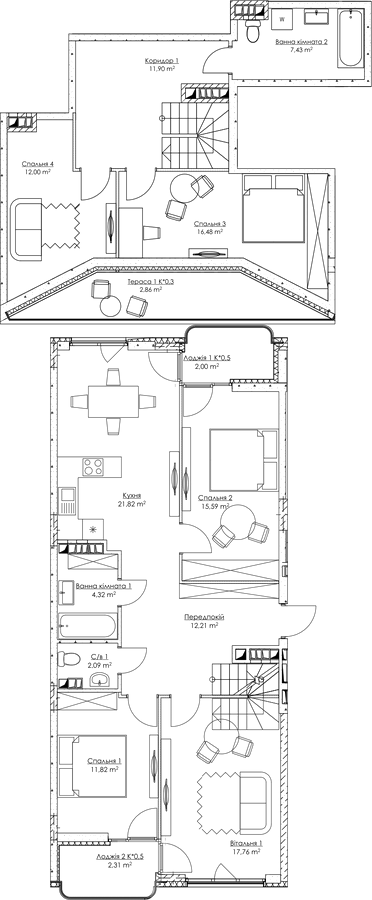 5+ кімнат 140.59 м² в ЖК O2 Residence від 24 426 грн/м², Київ