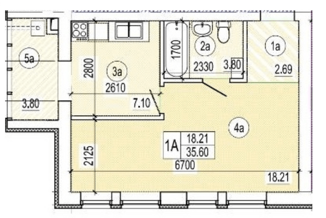 1-комнатная 35.6 м² в ЖК Семейный квартал от 17 000 грн/м², с. Требухов