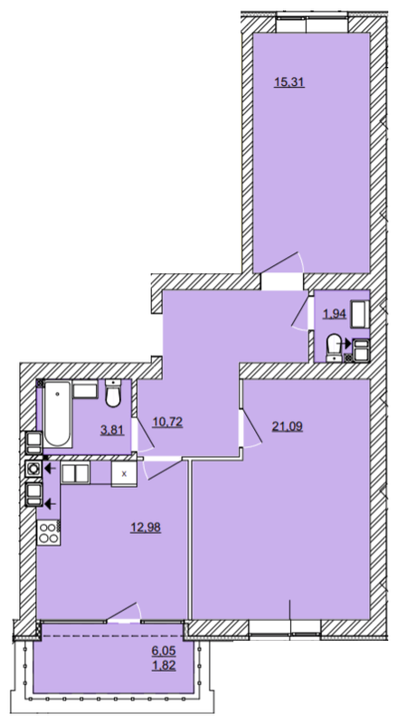 2-комнатная 67.67 м² в ЖК Найкращий квартал от 17 100 грн/м², г. Ирпень