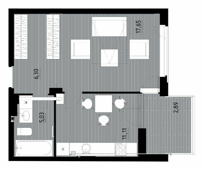 1-кімнатна 42.98 м² в ЖК Wellness Park від 24 000 грн/м², смт Гостомель