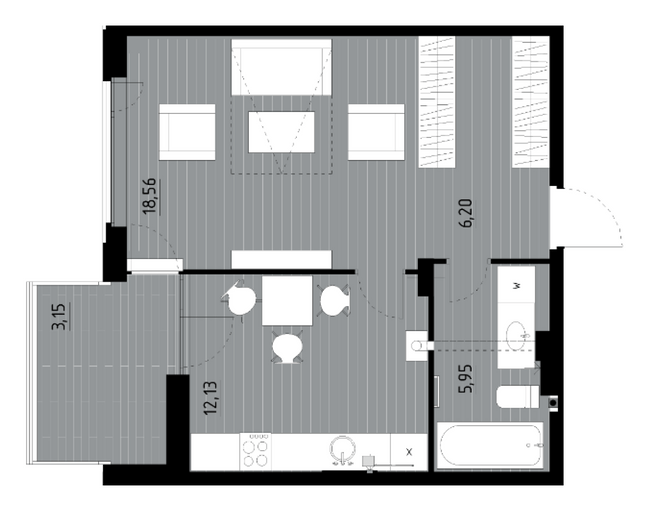 1-кімнатна 45.99 м² в ЖК Wellness Park від 19 000 грн/м², смт Гостомель