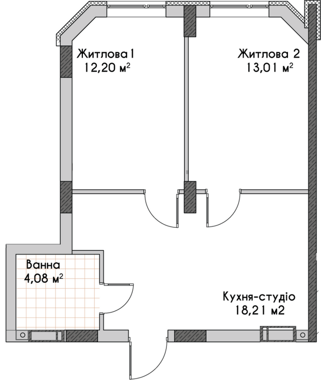 2-комнатная 49 м² в ЖК City Park от 16 200 грн/м², г. Ирпень