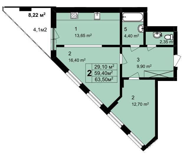 2-комнатная 63.5 м² в ЖК Q-6 "Quoroom Perfect Town" от 28 250 грн/м², Львов