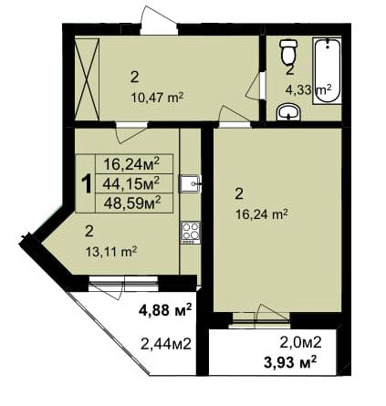 1-кімнатна 48.59 м² в ЖК Q-6 "Quoroom Perfect Town" від 31 050 грн/м², Львів