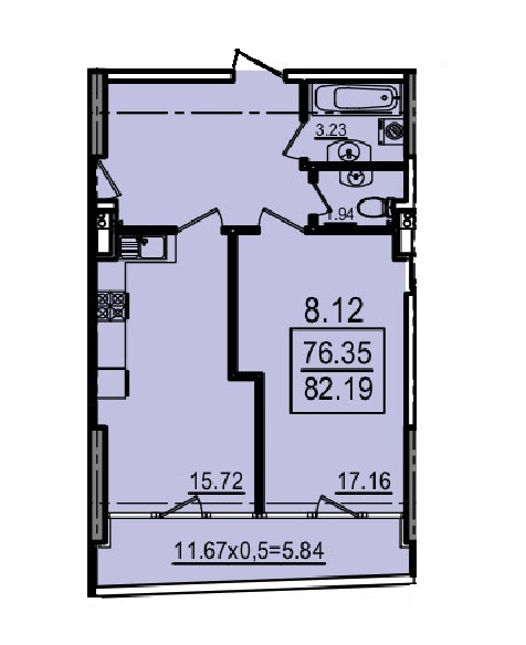 2-комнатная 82.19 м² в Апарт-комплекс Калипсо от 36 300 грн/м², Одесса