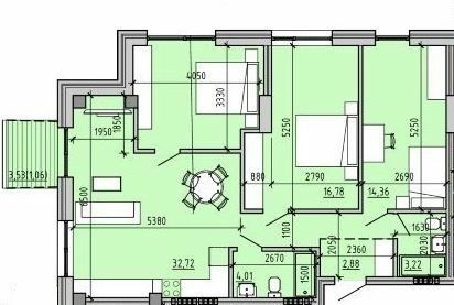 3-кімнатна 88.61 м² в ЖК Простір на 9-й Фонтана від 29 700 грн/м², Одеса