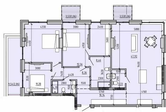 3-комнатная 204.53 м² в ЖК Пространство на 9-й Фонтана от 29 550 грн/м², Одесса