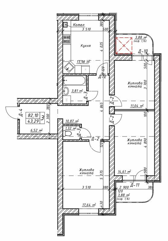 3-кімнатна 82.1 м² в ЖК Гранд Парк від 18 000 грн/м², м. Бровари