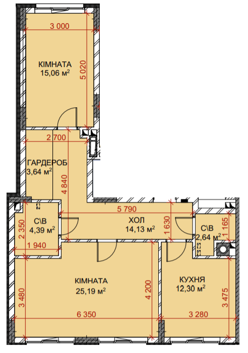 2-кімнатна 77.35 м² в ЖК Riverside від 21 400 грн/м², с. Погреби