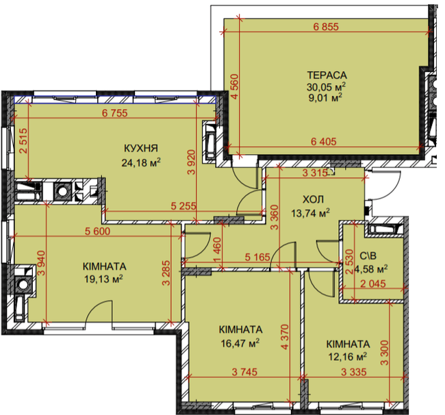 3-кімнатна 99.28 м² в ЖК Riverside від 20 250 грн/м², с. Погреби