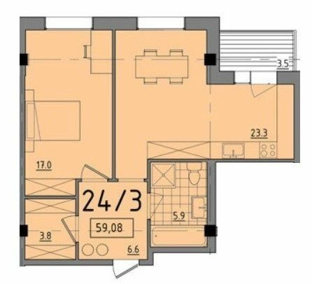 1-комнатная 59.08 м² в ЖК Comfort City от 26 500 грн/м², Днепр