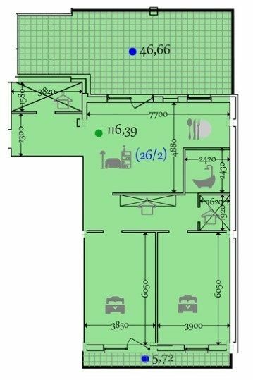 2-кімнатна 168.77 м² в ЖК Comfort City від 27 700 грн/м², Дніпро